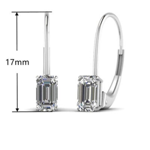 NEW STERLING Silver Diamond EARRINGS - Picture 3 of 4